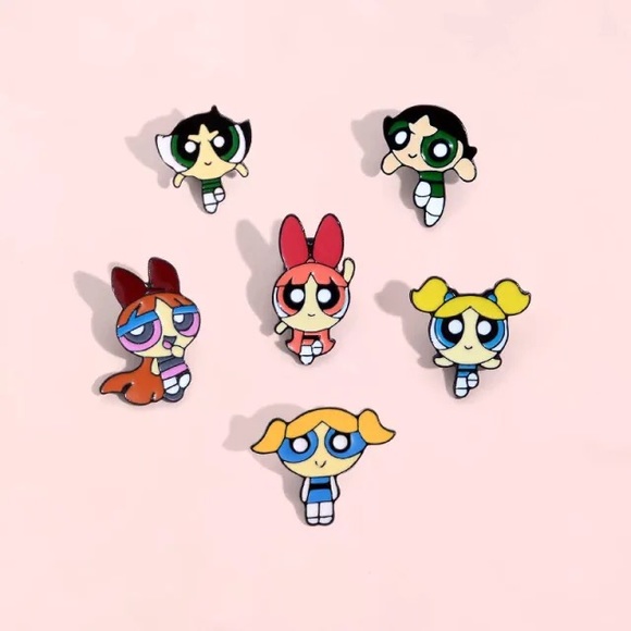 Powerpuff Girls Cartoon Network Blossom 90s Y2K Metal Enamel Pin Brooch - Picture 8 of 9